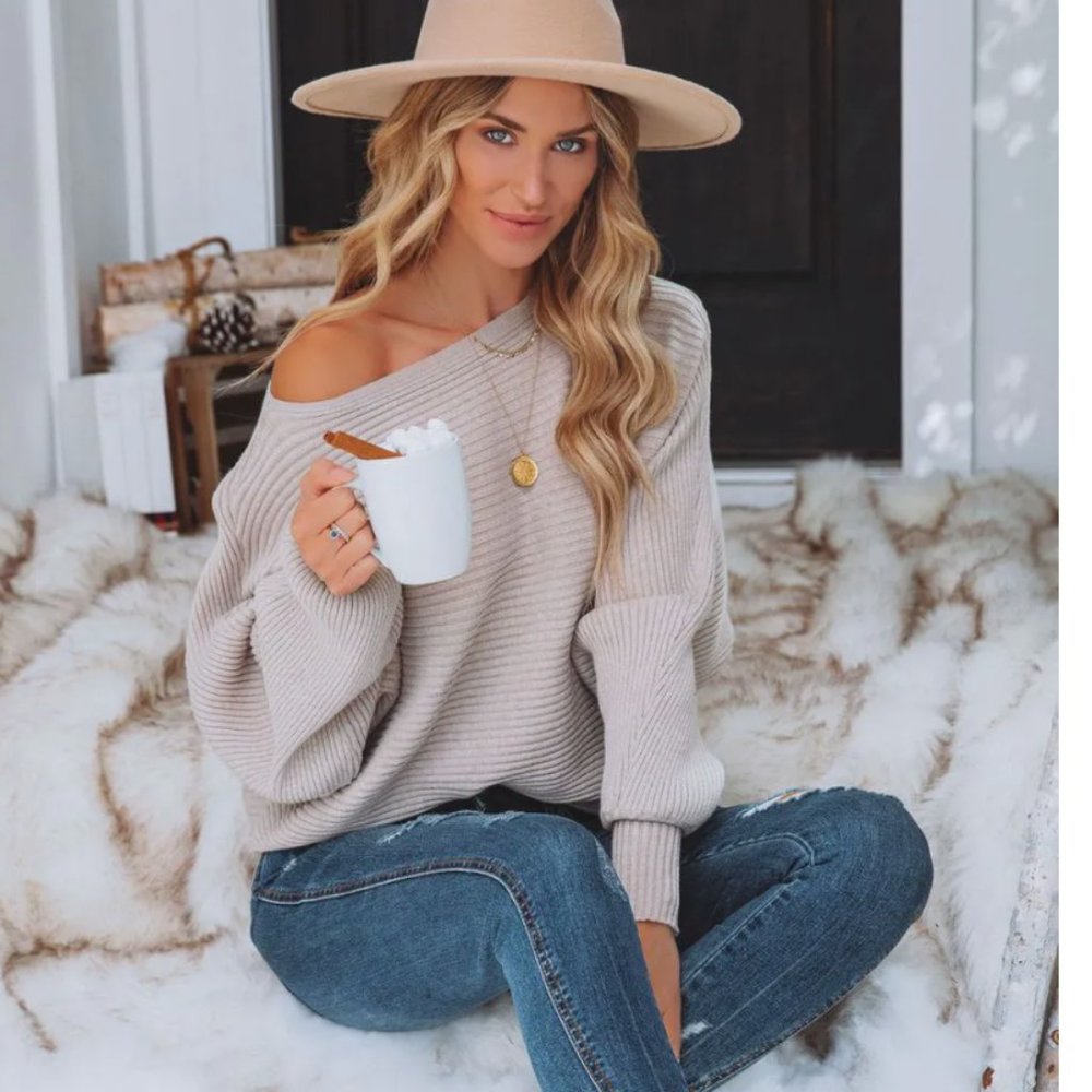 ARMANDA Dolman Sleeve Knit Sweater